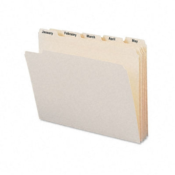 Smead Indexed File Folder Set, Monthly (Jan-Dec) Folders, Reinforced 1/5-Cut Tab, Letter Size, Manila, 12 per Set (11765)