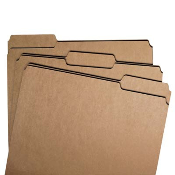 Smead 10830 KRAFT File Folder, 1/3-Cut Top Tabs in Assorted Position, Letter Size, 17 Pt. Kraft, 50 per Box (10830)