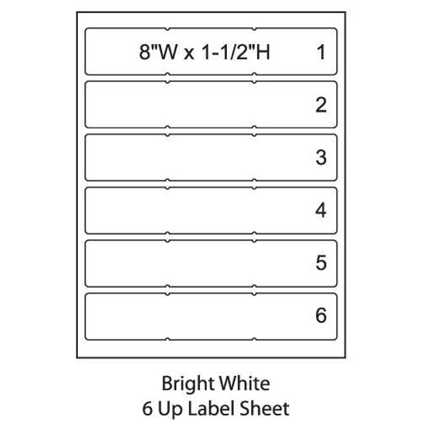 Smead ColorBar 8" Bright White Laser Printer Labels - 6 Up Sheet - Pack of 1008