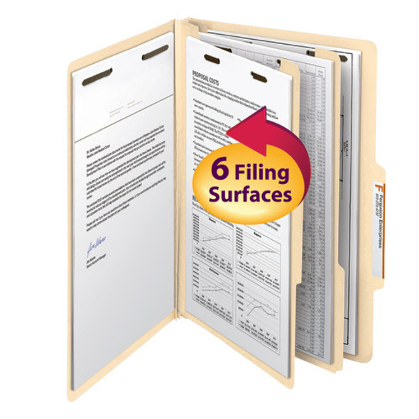 Smead Classification File Folder, 2 Divider, 2" Expansion, Legal Size, Manila, 10 per Box (19000)