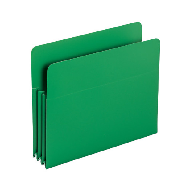 Smead Poly File Pocket, Straight-Cut Tab, 3-1/2" Expansion, Letter Size, Green (73502)