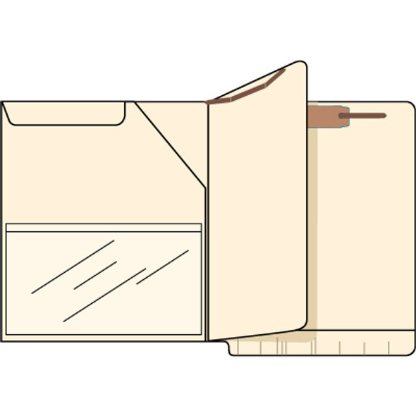 Made to Order Dental Record Folder - Pocket Folder with Fastener and Poly Pocket on left side - One divider
