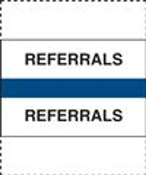 400 Series Create Your Own Patient Chart Divider Tab - "Referrals" - Blue -  1-1/4'' x 1-1/2'' - 100/Pack