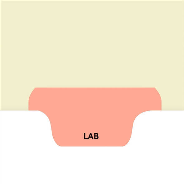 "Lab"  Bottom Tab Index Chart Divider - Pink Tab in Position 3 - 100/Pack