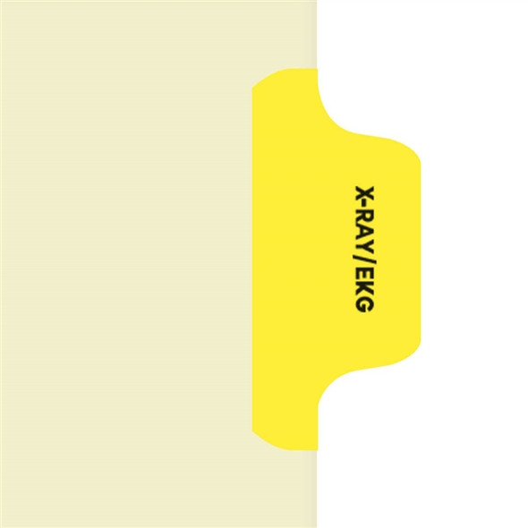 "X-Ray/EKG" Side Tab 110 lb Manila Index Chart Divider-X-Ray/Ekg - Yellow Tab Postion 4 - 100/pk