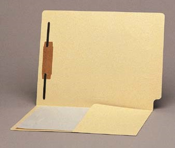 Folder: 11 Pt. End Tab with Half Pocket on Left Side -1 Fastener in Position # 1- Carton of 250