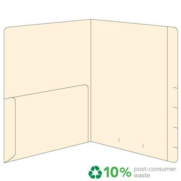 Folder: Top Tab with Left Half Pocket - 11 Pt. Manila - Reinforced Top Tab - Box of 50