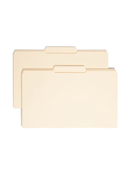 Top Tab Folder -1/3 Cut Tabs in Assorted Positions - 14 Pt. Manila - Fasteners in Positions 1&3 - 50/Box