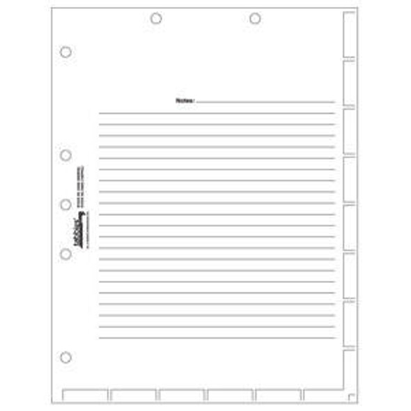 Chart Index Divider Sheets: Letter Size - Manila- Printed with Guidelines for Label Placement - 400/Box