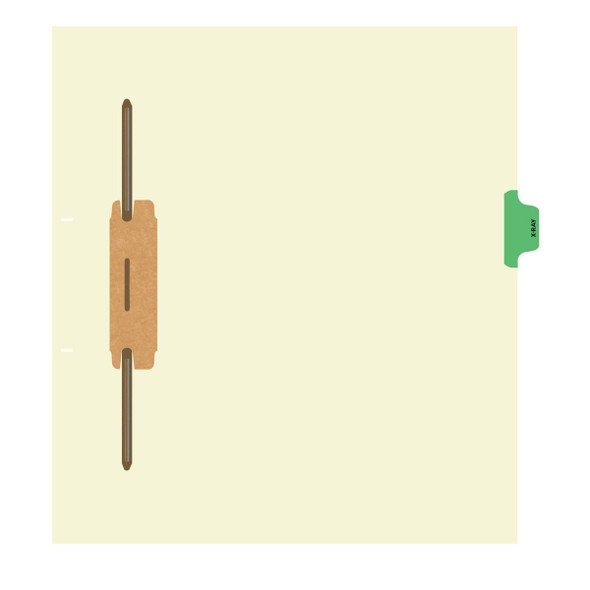 "X-Ray" Side Tab-Fileback Dividers - Green Tab in Position 4 - 50 per pack