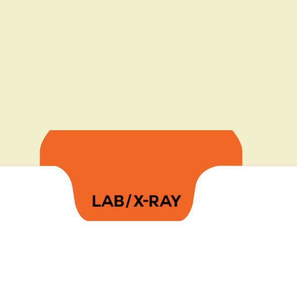 "Lab/X-Ray" Bottom Tab-Chart Dividers -Orange Tab in Position 4 -  50/Box