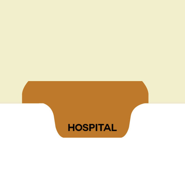 "Hospital" Bottom Tab-Chart Dividers- Brown Tab in Position 5 - 50/box