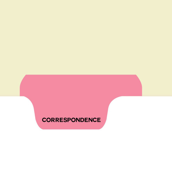 "Correspondence" Bottom Tab-Chart Dividers - Pink Tab in Position 7 - 50 per box