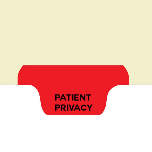 "Patient Privacy" Bottom Tab Chart Dividers -  Red Tab in Position #1 - 50/Box