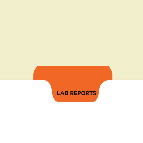 "Lab Reports" Side Tab - Chart Dividers - Orange - Tab in Position 3 - Pack of 50