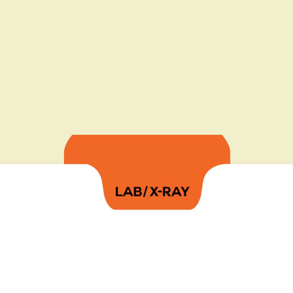 "Lab/X-Ray" Side Tab - Chart Dividers - Orange Mylar Tab - Tab in Position 4 - Pack of 50