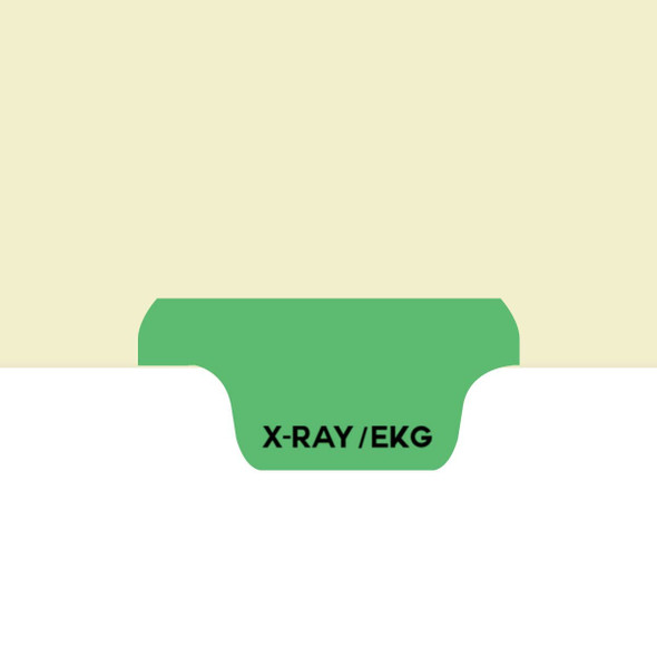 "X-Ray/EKG" Side Tab-Chart Dividers - Light Green Tab in Position 4 - 50 per box