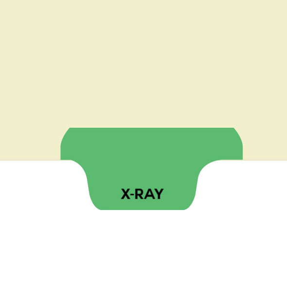 "X-Ray" Side Tab - Chart Dividers - Green Mylar Tab - Tab in Position 4 - Pack of 50