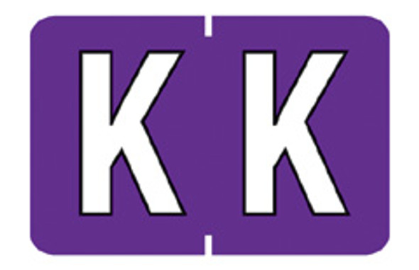 Amerifile Barkley Systems Alphabetic Labels - FABKM Match (Sheets) - Letter 'K' - Purple - 225/Pack