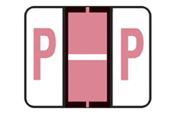 RL-PINK Letter "P" - File Doctor Series - 1" H x 1 1/4" W - 500/Roll