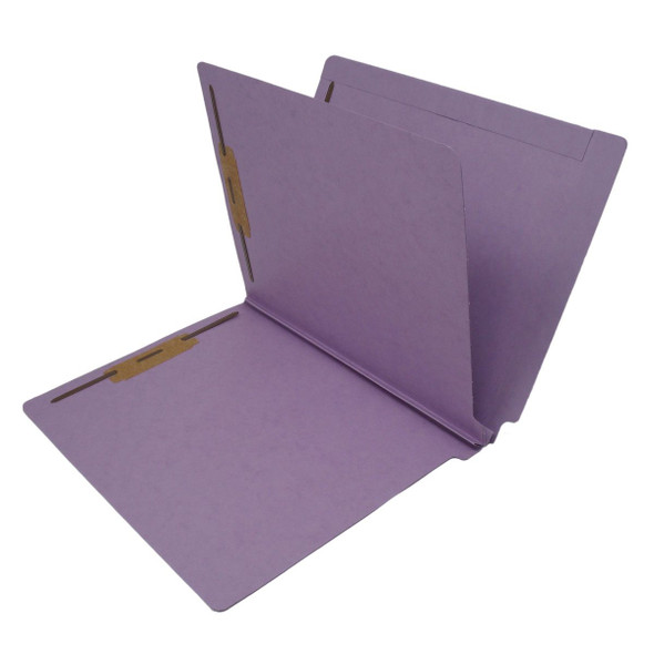 Lavender Colored Classification Folder,  Full Cut End Tab, Letter Size with 1 Divider  and 4 fasteners - 25/Box