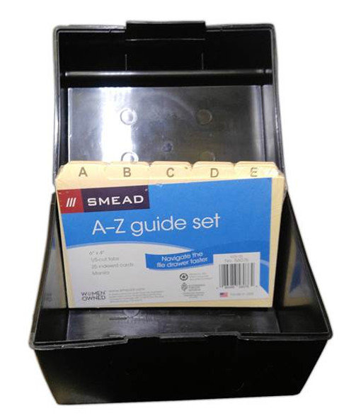 File Box for Labels - Black - Holds Label Sheets (index dividers or labels not included)