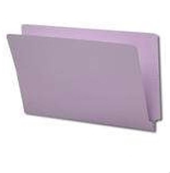 End Tab File Folder - Lavender - Letter - 11 pt - Reinforced Full End Tab - Fasteners in Positions 2 & 4 - 50/Box