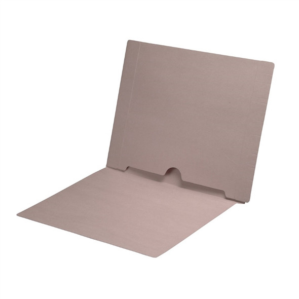 Full Size Back Panel Pocket Folder, 11 Pt. Grey Colored Stock, Full Cut End Tab - Letter Size, 50/Box