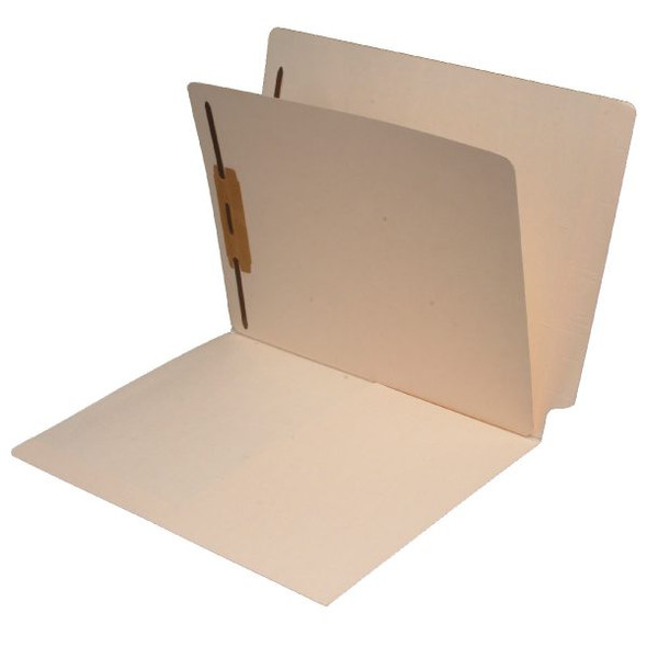 Manila End Tab Classification Folder with 1/2  Pocket inside front and Fastener in Position 1 - Divider with Fasteners on both sides - Letter Size - 50/Box