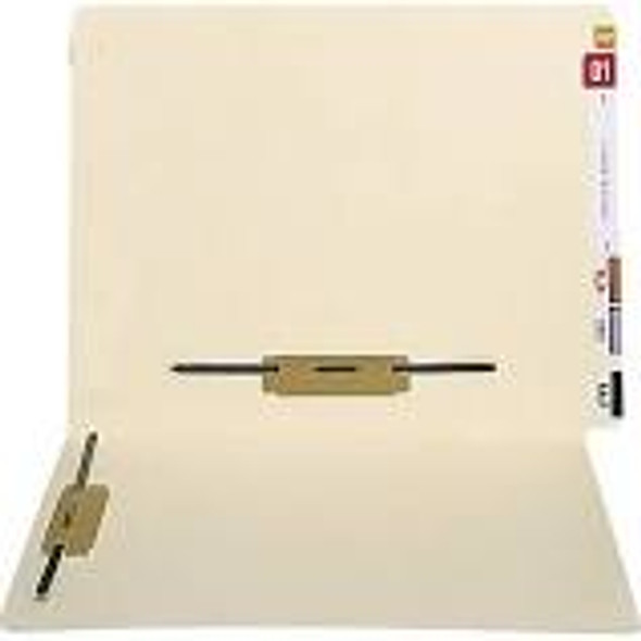 Amerifile End Tab Open Shelf File Folder - 14 Pt Manila - Reinforced Tab - Fasteners in Positions 3&5 - Letter size - Box of 50