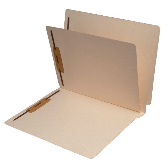 Amerifile End Tab Fastener Folder with Divider - 11 Pt  Manila - 2 Ply End Tab - Fasteners in Positions 1&3 -  1 Divider with Fasteners on both sides - Box of 40
