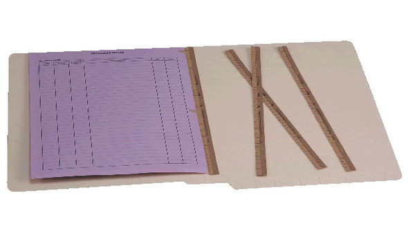 Amerifile U-File-M Binder Strips - Starter Strip - 11" Long - Holds 22 Sheets - Box of 100