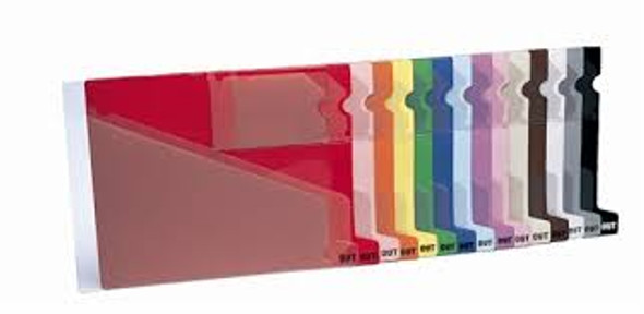 Amerifile End Tab Vinyl Outguides - 10 colors to choose from - 13" x 9-1/2"  - Box of 25