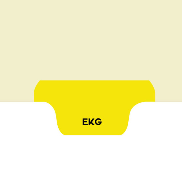"EKG" - Side Tab Index Chart Divider - Yellow Tab in Position 5 -  Box of 50