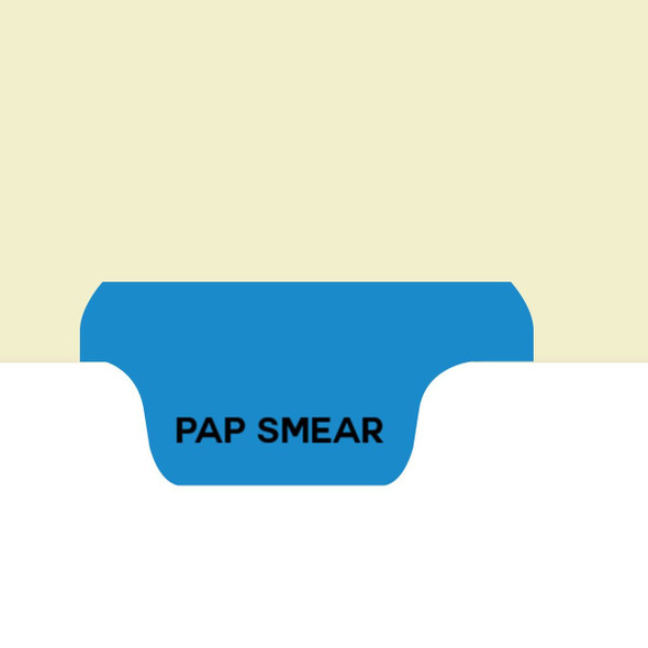 "Pap Smear" Side Tab Index Chart Divider - Green Tab in Position 7 - Box of 50