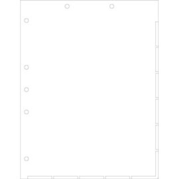 Amerifile  Plain Chart Divider Sheets - 8-1/2'' x 11'' - Holes at Top and Side - Guidelines for Label Application - 100/Box
