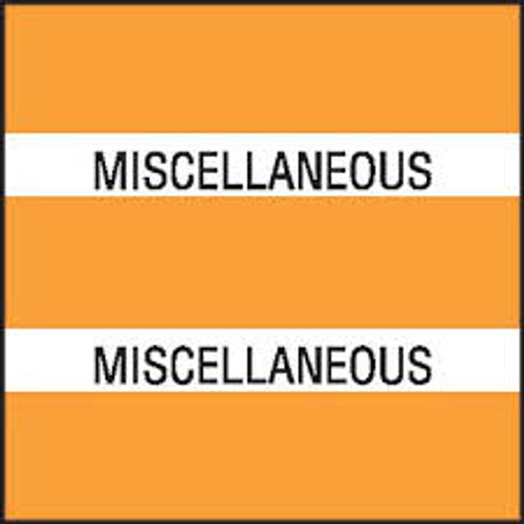 AmeriFile Chart Divider Tabs "Miscellaneous" - Orange - 1 1/2" X 1 1/2" - Box of 102 -