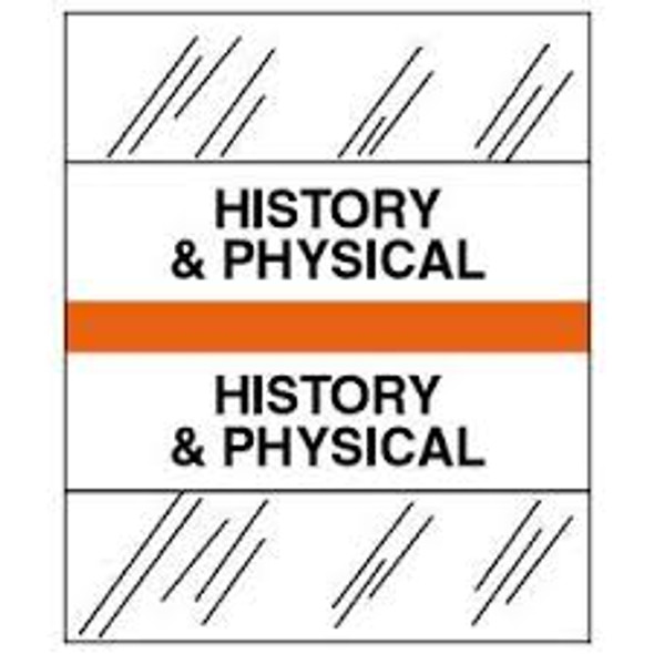 Amerifile (Tabbies Compatible) Chart Divider Tabs - Divider - Box of 100 - Orange - History & Physical