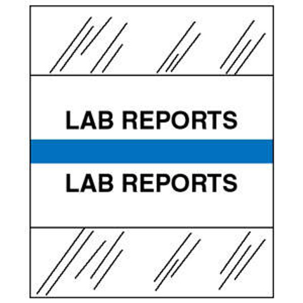 Create Your Own Chart Divider Tabs - "Lab Reports" - Light Blue - 1/2" H x 1-1/4" W - 100/Pack