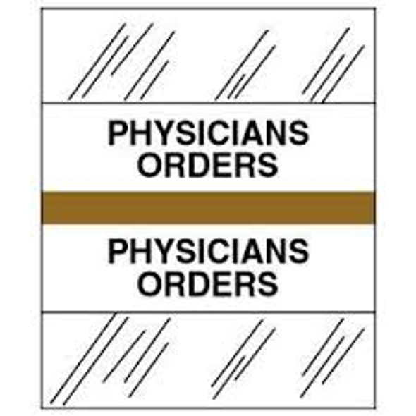 Amerifile (Tabbies Compatible) Chart Divider Tabs - Divider - Box of 100 - Khaki - Physicians Orders