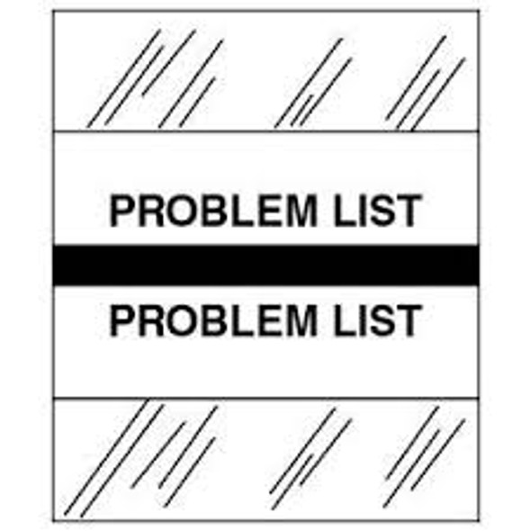 Amerifile (Tabbies Compatible) Patient Chart Divider Tabs  -  "Problem List" - Black - Box of 100