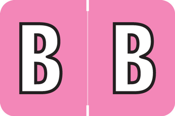 ColorBrite Alpha Labels - Letter B - Pink - 1 1/2 W x 1 H - Roll of 500