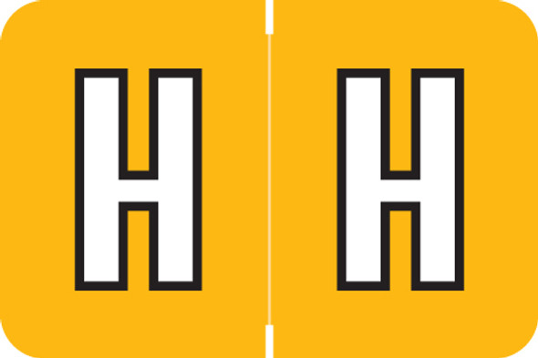 AmeriFile ColorBrite Alpha Labels - Letter H - Yellow - 1 1/2 W x 1 H - Rolls of 500
