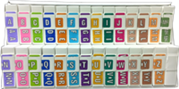 ColorBrite Alpha Labels - Rolls Starter SET - 27 Rolls of 500 - A-Z - ARAM-AT-T4