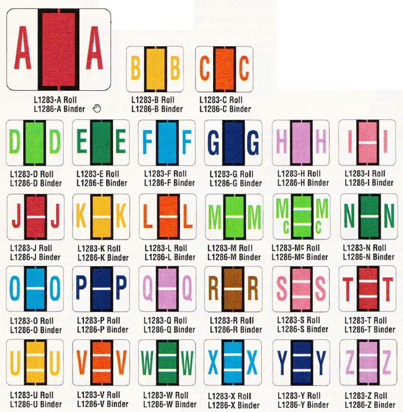 AmeriFile TAB Compatible Alpha Labels - Letter A - Red - 1 1/4 W x 1 H - Roll of 500