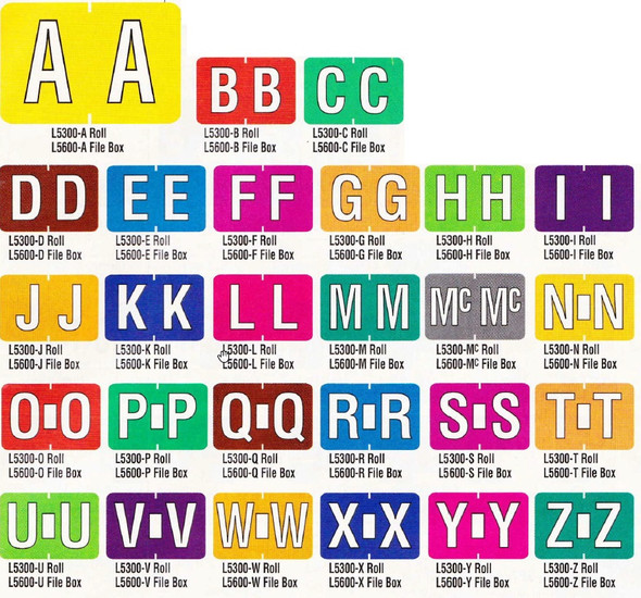 AmeriFile Patterson / Colwell Jewel Tone Compatible Alpha Labels - Letter A - Yellow - 1 1/2 W x 1 H - Pack of 225 Labels