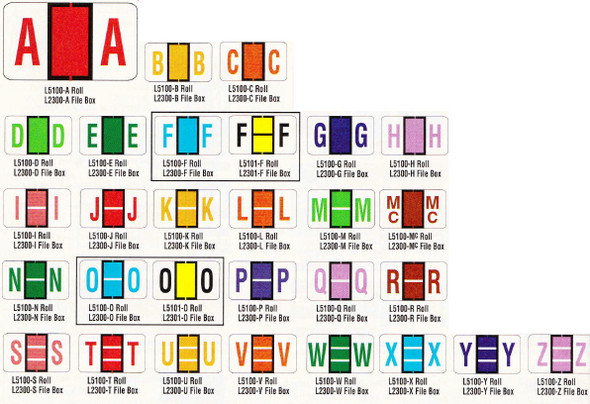 AmeriFile Jeter 5100 Series Compatible Alpha Labels - Letter E - Green - 1 5/8 W x 15/16 H - Roll of 500