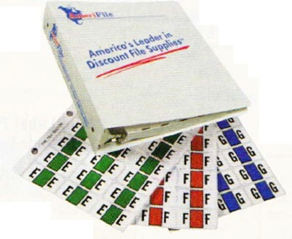 AmeriFile Jeter 5800 Series Compatible Alpha Labels - 1 5/8" W x 15/16" H - A-Z Full Set with Binder - 3,120 Labels