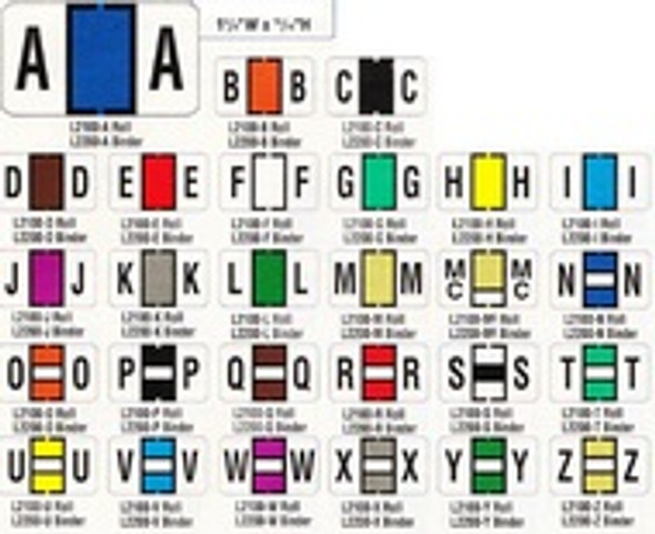 AmeriFile Jeter 2500 Compatible Alpha Labels - 1 5/8 W x 15/16 H - Letter A - Blue - 240 Labels Per Bag - Labels come on Sheets