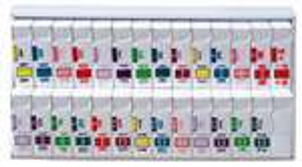 AmeriFile POS Compatible Alpha Labels 3400 Series- 1 5/8" W x 15/16" H - Roll Starter SET A-Z Set with Tray